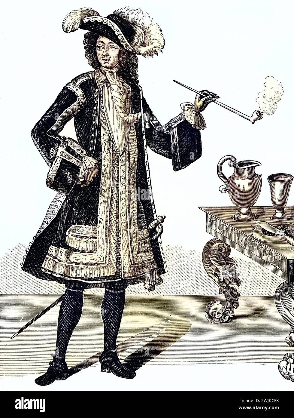 Jean Bart, eigentlich Jan Baert (geb. 21. Oktober 1650 a Dunkerque; gest. 27. Aprile 1702 ebenda) War ein Freibeuter aus Dünkirchen in Französisch-Flandern in Diensten des französischen Königs Ludwigs XIV , Historisch, digital restaurierte Reproduktion von einer Vorlage aus dem 19. Jahrhundert, data record non dichiarata Foto Stock