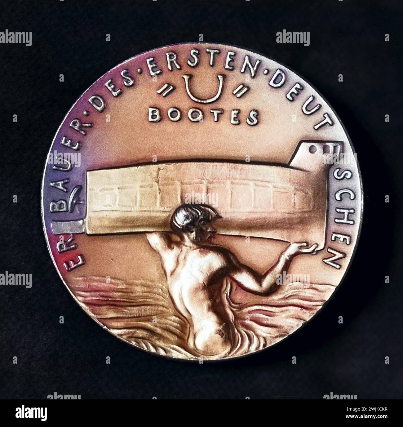 Sebastian Wilhelm Valentin Bauer (geb. 23. Dezember 1822 a Dillingen an der Donau; Gest. 20. Juni 1875 in München) War ein deutscher Erfinder, der 1850 das erste moderne Unterseeboot nach seinen Plänen in Kiel erbauen ließ und 1851 am Tauchversuch teilnahm, Historisch, digital restaurierte Reproduktion von einer Vorlage aus dem 19. Jahrhundert, data record non dichiarata Foto Stock