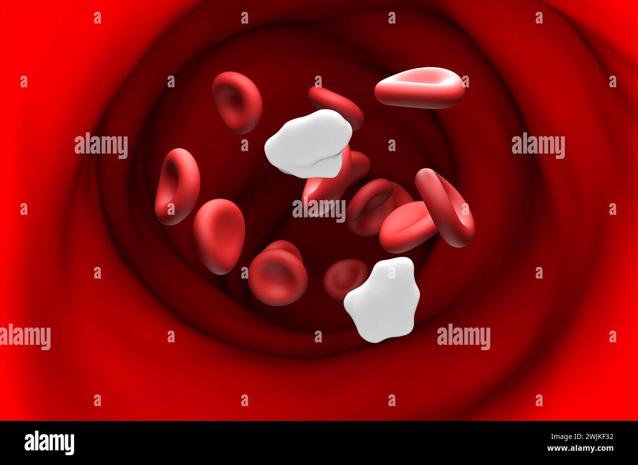 Basso livello di glucosio nel sangue - Vista in sezione illustrazione 3d. Foto Stock