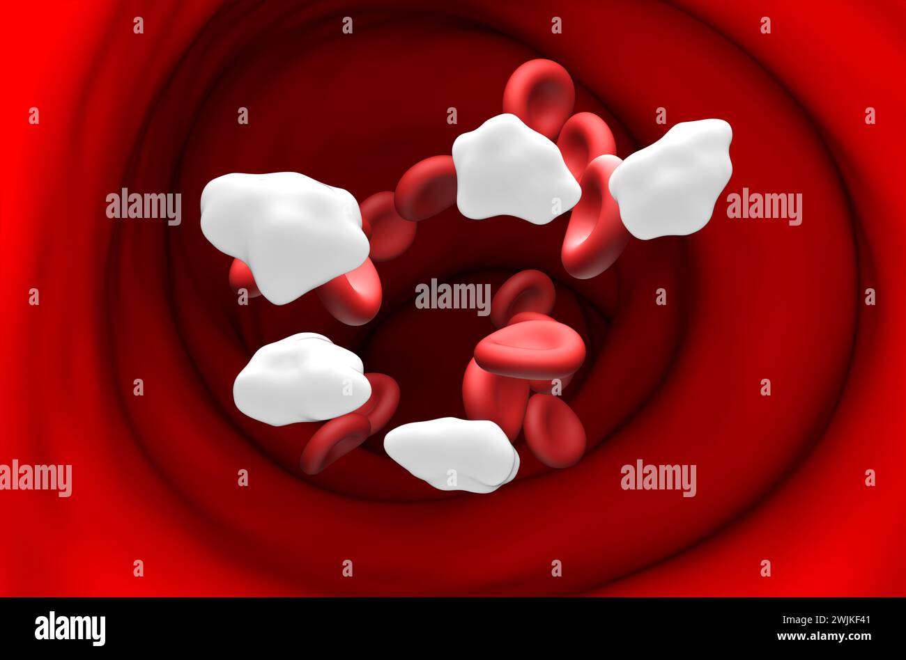 Livello normale di glucosio nel sangue - Vista in sezione illustrazione 3d. Foto Stock