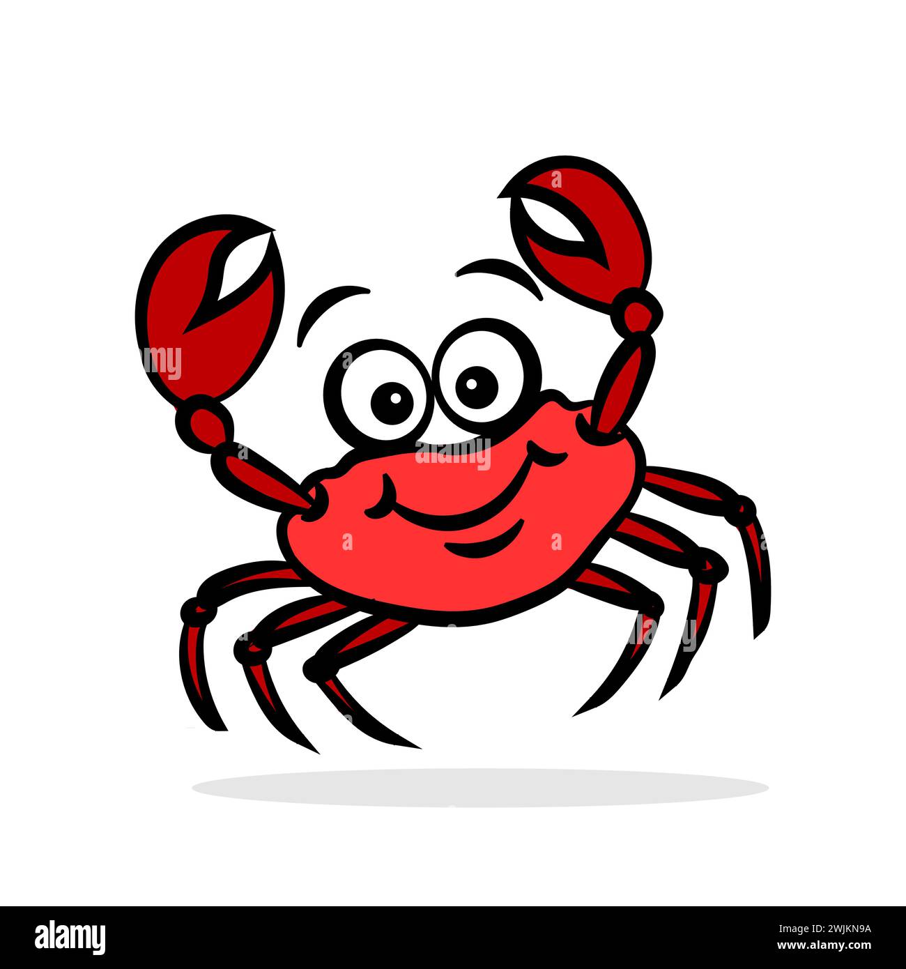 Illustrazione d'arte design simbolo icona animali del granchio Illustrazione Vettoriale