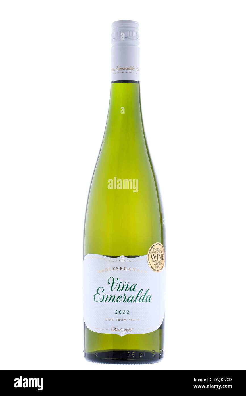 Bottiglia da 75 CL di vino bianco Vina Esmeralda 2022 Foto Stock