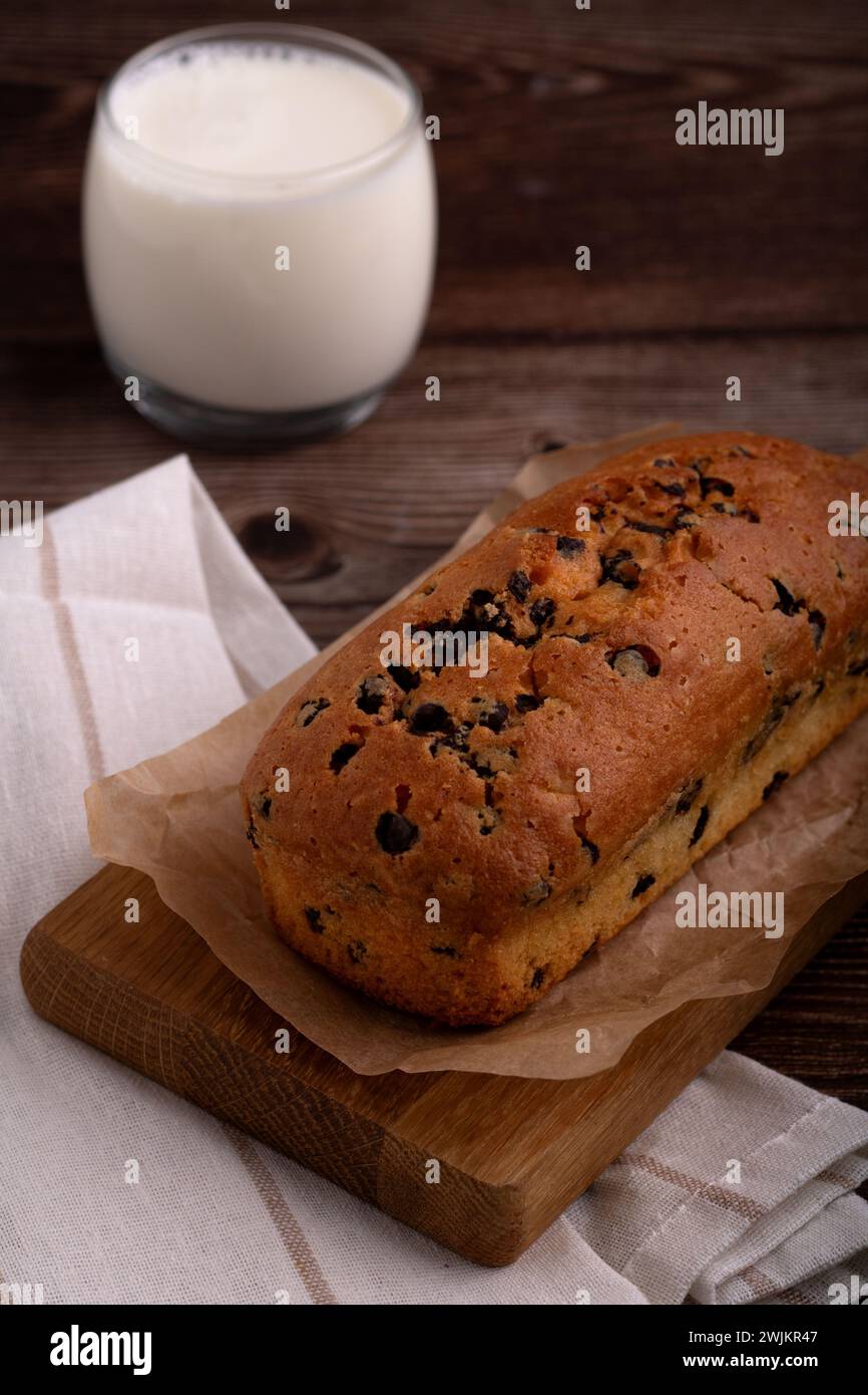 muffin, cupcake, cioccolato, cibo, latte, torta, cucina, dolce, legno Foto Stock