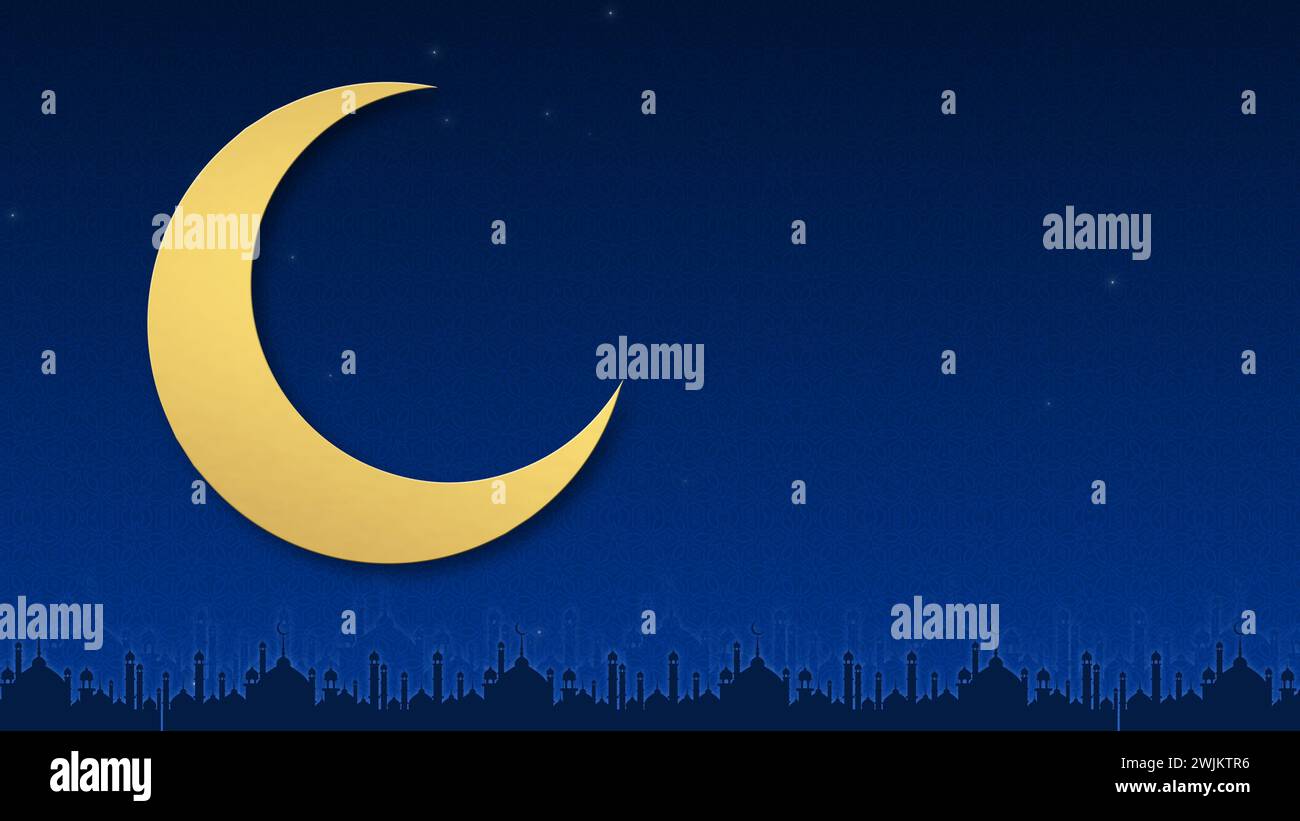 EID mubarak sfondo religioso a mezzaluna Foto Stock