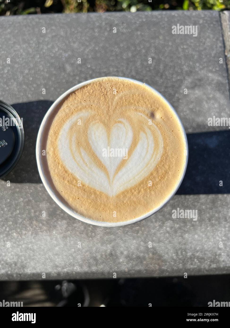 Arte del caffè sulla schiuma di latte del caffè Foto Stock