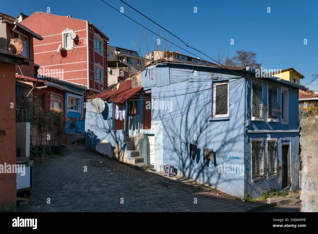 Famoso quartiere Ayvansaray nel quartiere Fatih di Istanbul, Turchia Foto Stock