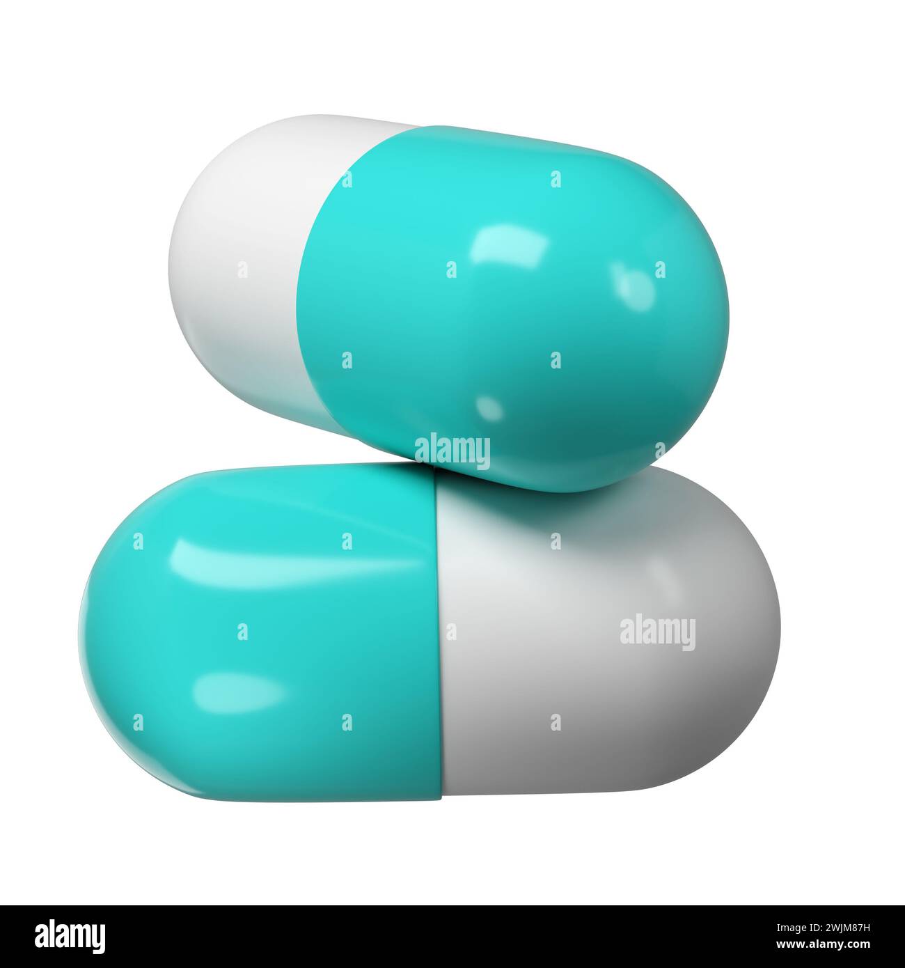 3d render capsule pillole farmaci medicina farmacia icona logo illustrazione Foto Stock