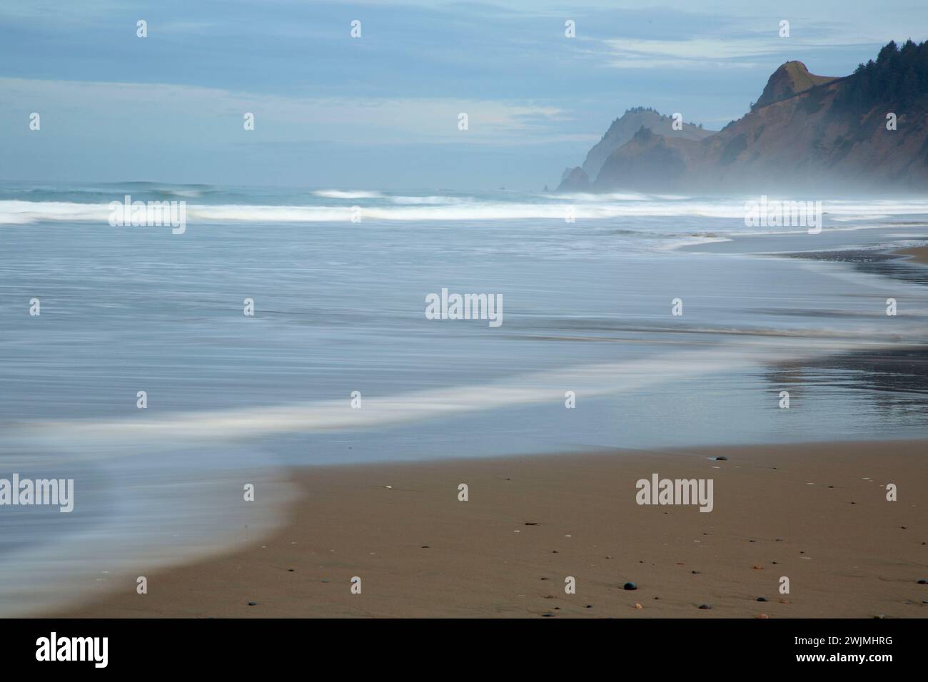 Spiaggia, Strade Fine del parco statale, Lincoln City, Oregon Foto Stock