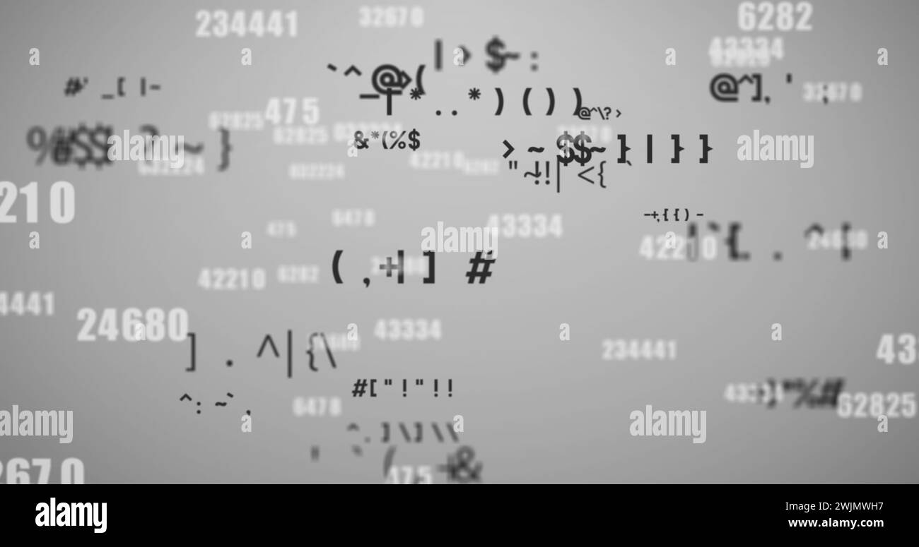 Immagine dell'interfaccia digitale con icone ed elaborazione dei dati Foto Stock