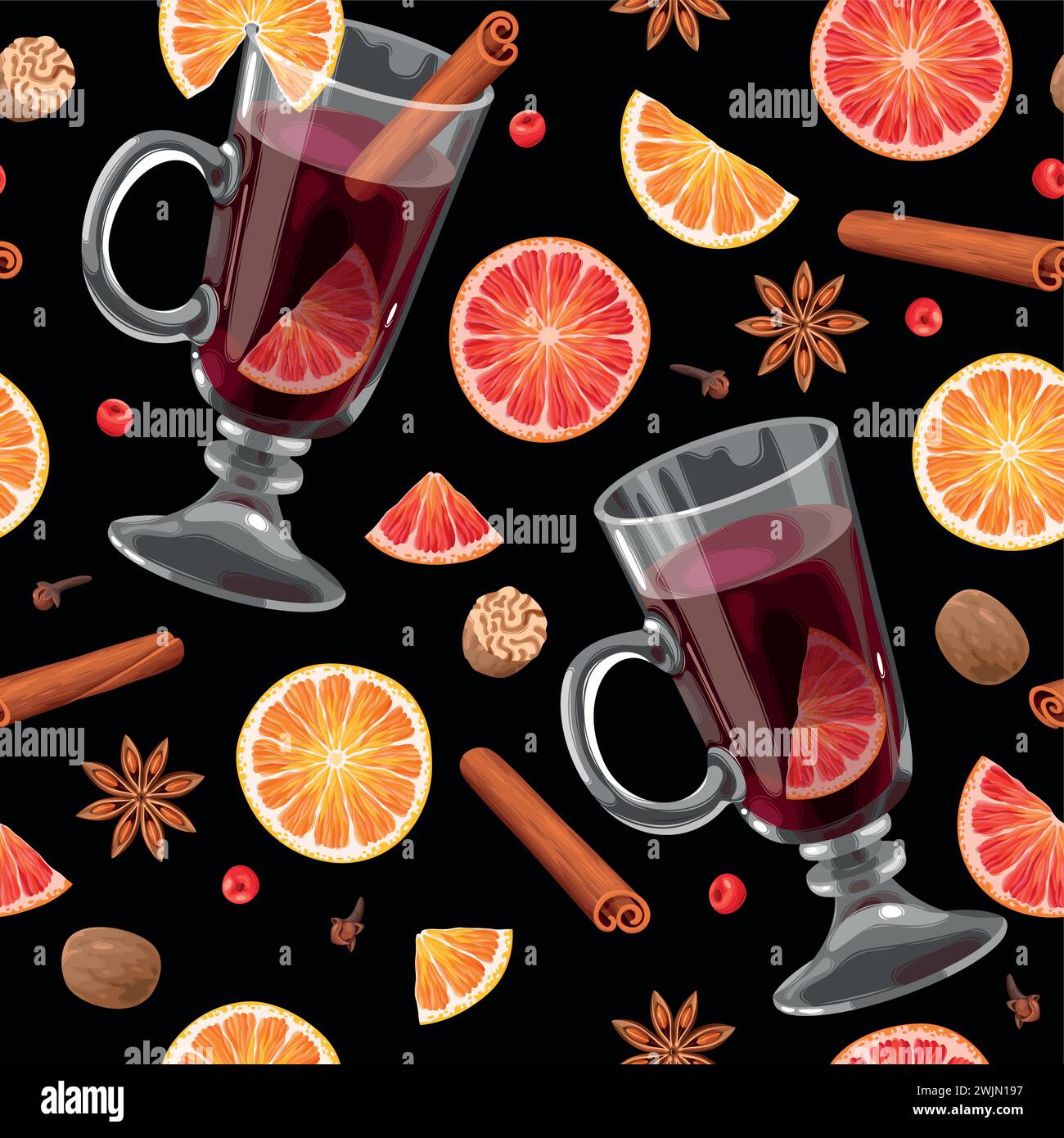 VIN brulé senza cuciture Illustrazione Vettoriale