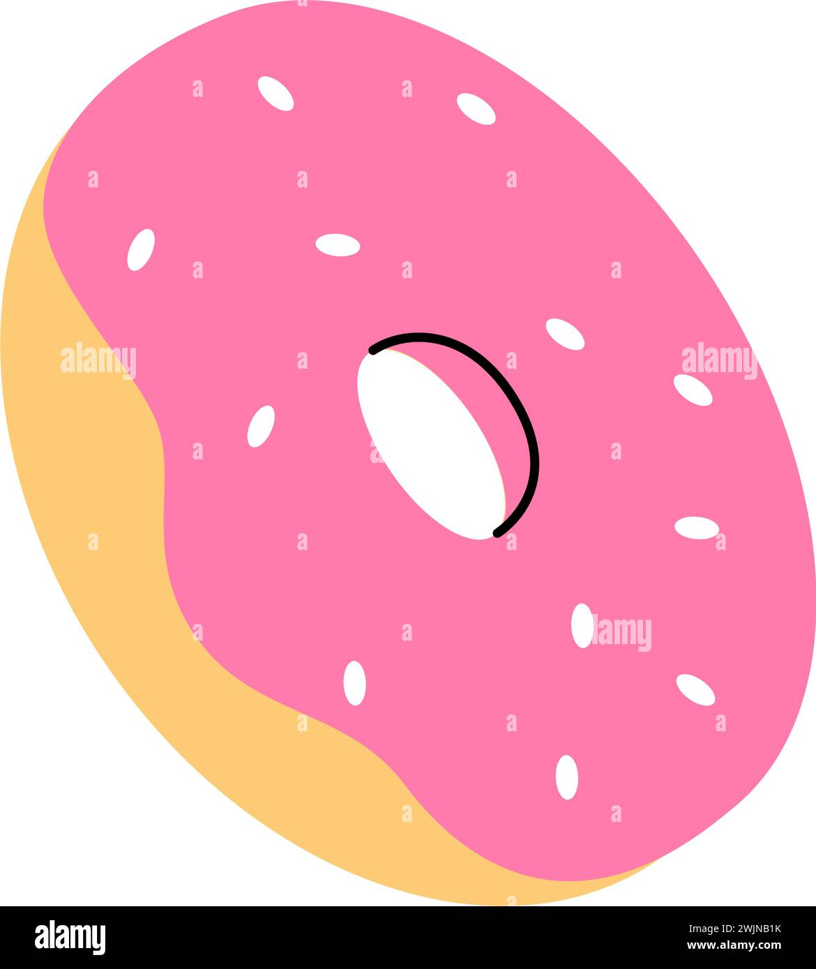 Ciambella dolce con sprinkles. Pasticceria dolce da forno. Illustrazione vettoriale. Illustrazione Vettoriale