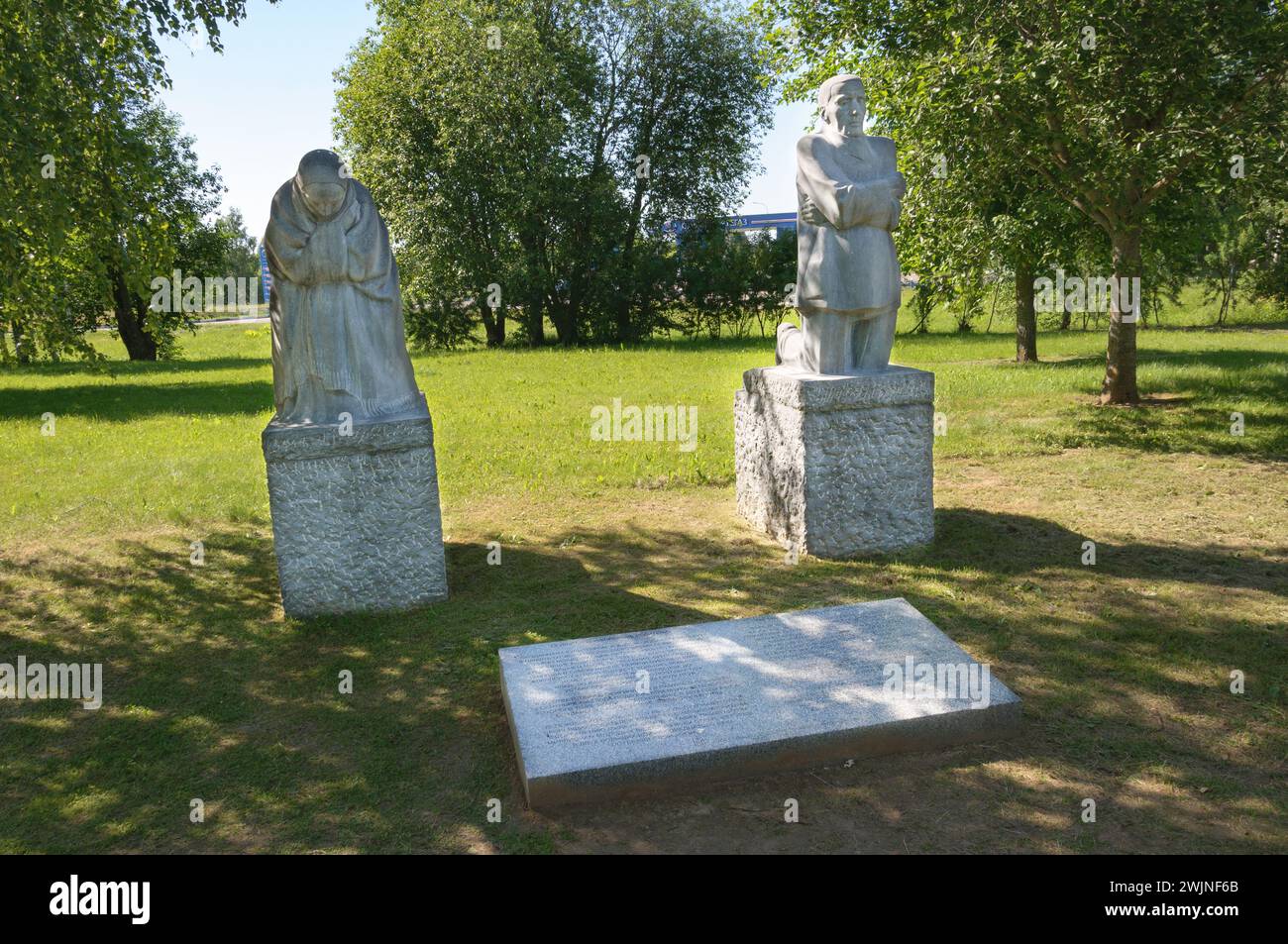 Russia, Rzhev - 19 giugno 2021 monumenti nel cimitero tedesco Foto Stock