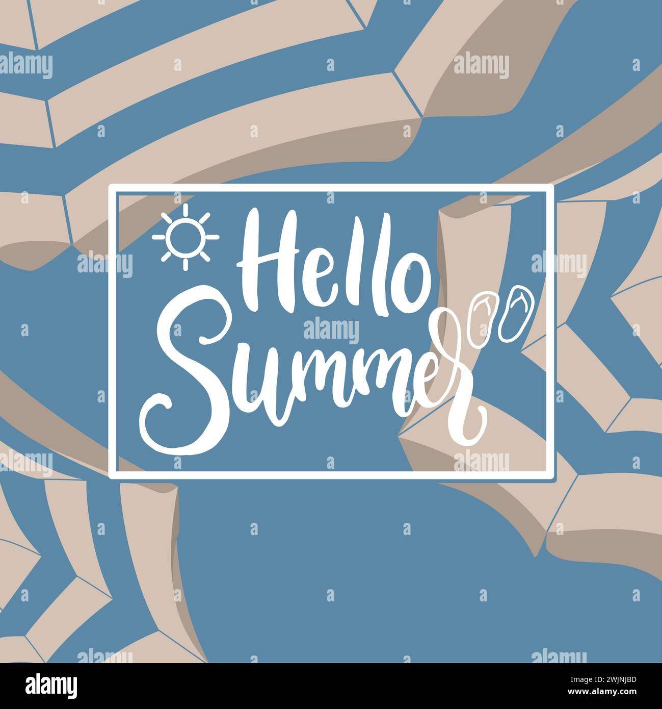 Buongiorno, concept background estivo con ombrelli Vector Illustrazione Vettoriale