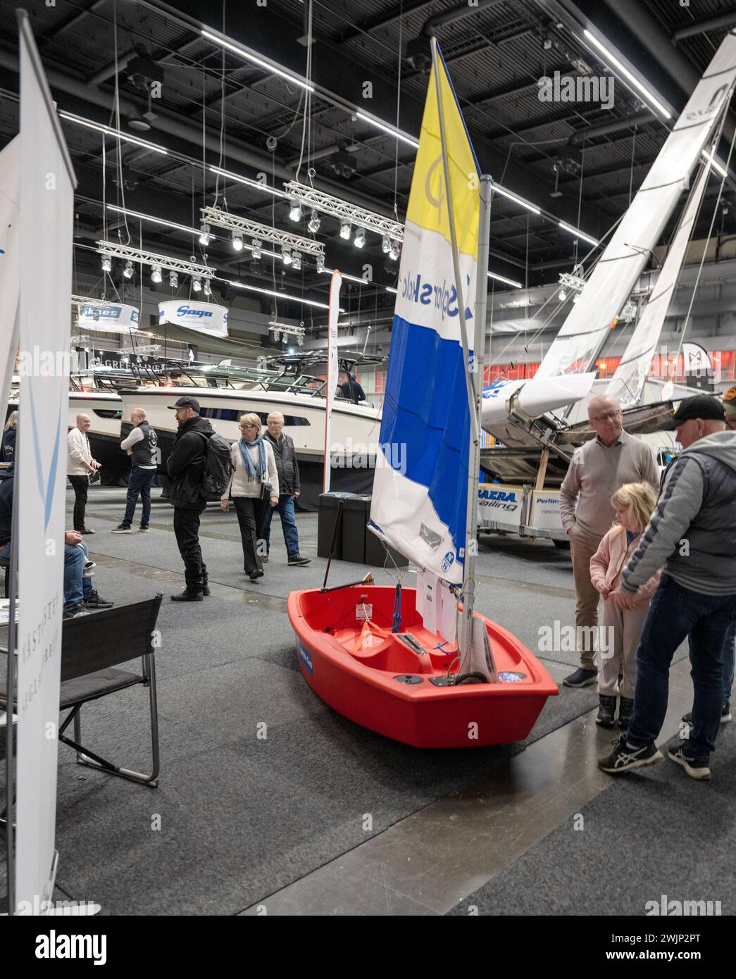 Gothenburg, Svezia - 11 febbraio 2024: Barche in mostra al Gothenburg Boat Show Foto Stock