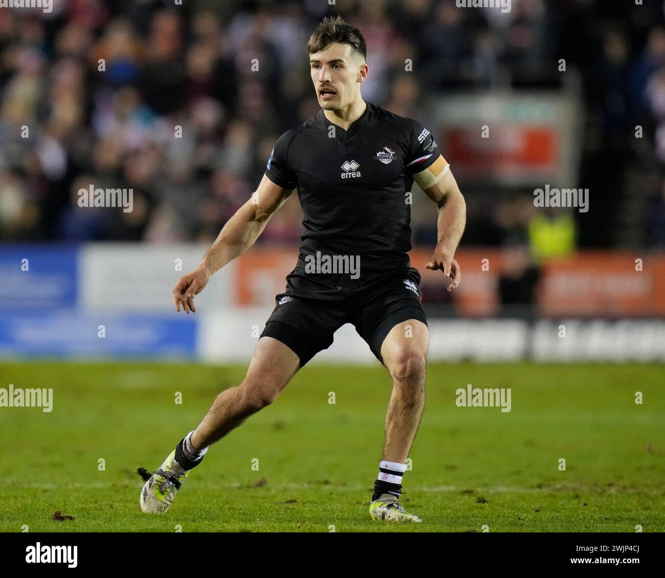 Matt Davies dei London Broncos durante la partita di Betfred Super League Round 1 St Helens vs London Broncos al Totally Wicked Stadium, St Helens, Regno Unito, 16 febbraio 2024 (foto di Steve Flynn/News Images) Foto Stock