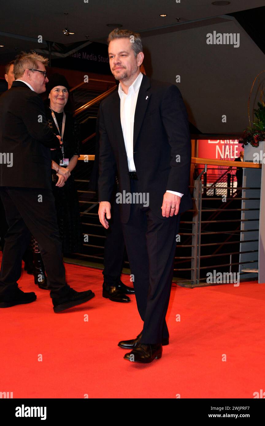Matt Damon bei der Festivaleröffnung und der Premiere des Kinofilms 'piccole cose come queste / Kleine Dinge wie diese' auf der Berlinale 2024 / 74. Internationale Filmfestspiele Berlin im Berlinale Palast. Berlino, 15.02.2024 Foto Stock