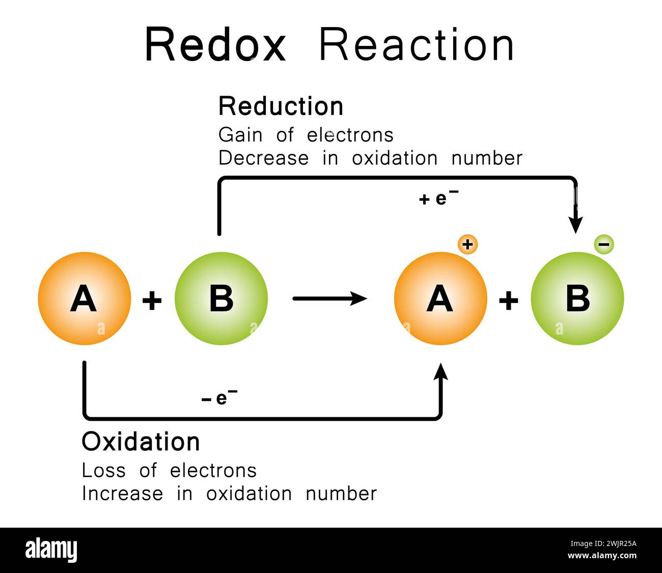 Reazione Redox, illustrazione Foto Stock