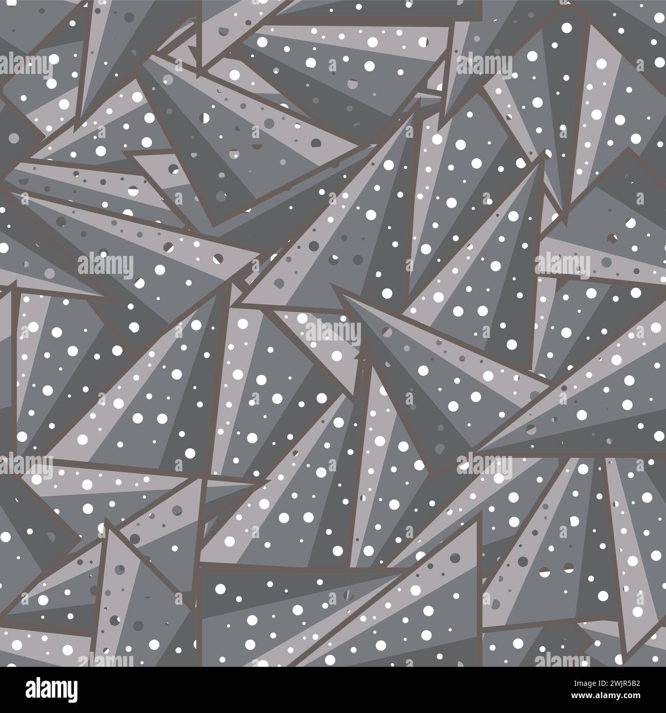 triangoli puntini neri design trasparente pattern vettoriale senza cuciture Illustrazione Vettoriale