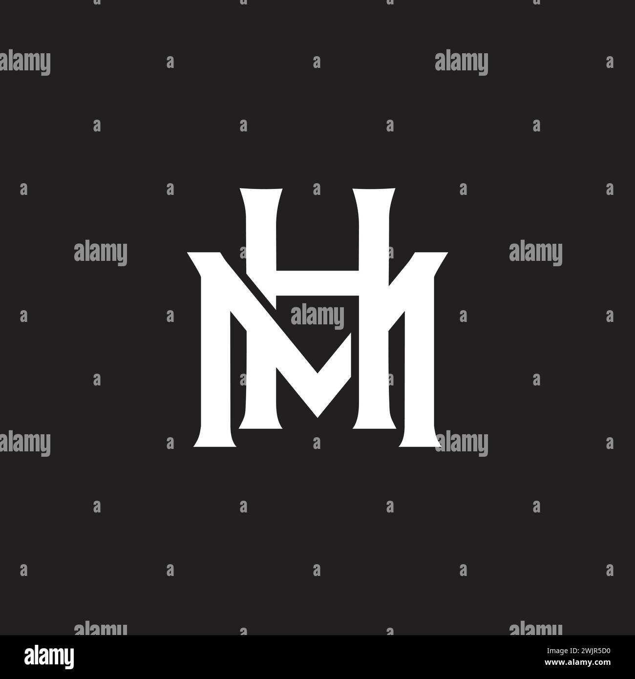lettera hm collegata sovrapposizione font vettore logo Illustrazione Vettoriale