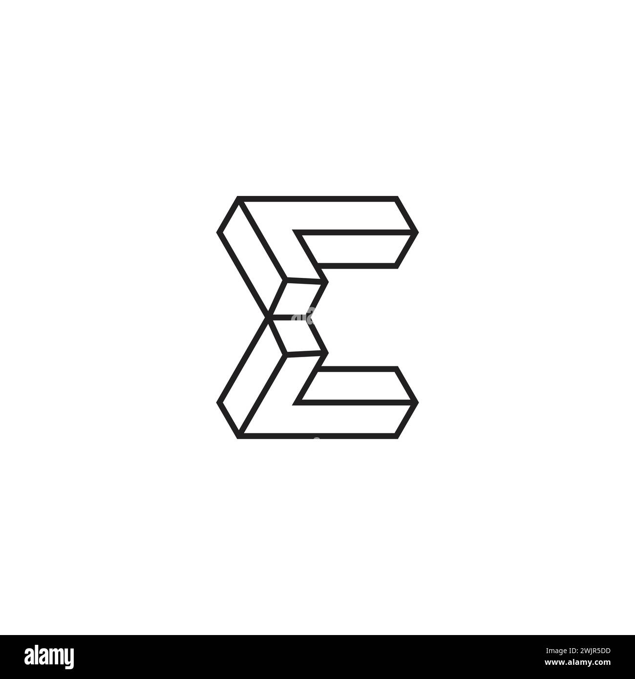 letter lc abstract 3d wire frame logo vector Illustrazione Vettoriale