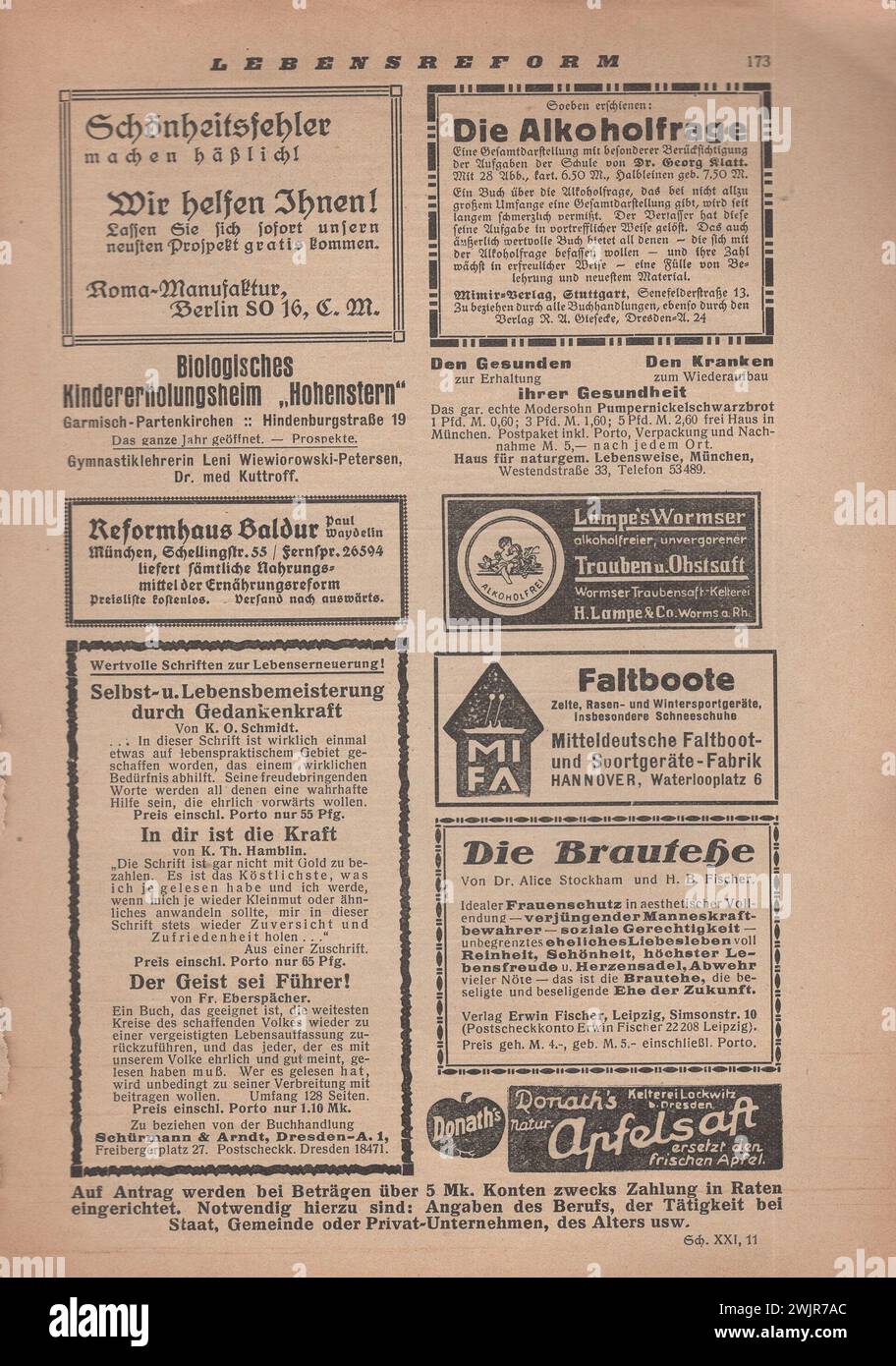 Die Schönheit, Verlag der Schönheit, Dresda anni '1910 - '1920, artista tedesco magazin / deutsches kunstmagazin / pubblicità tedesca degli anni '1910-'1920 / Deutsche Anzeigen / deutsche Werbung / alte deutsche Werbung / rivista d'arte tedesca intitolata The Beauty, pagine pubblicitarie Foto Stock