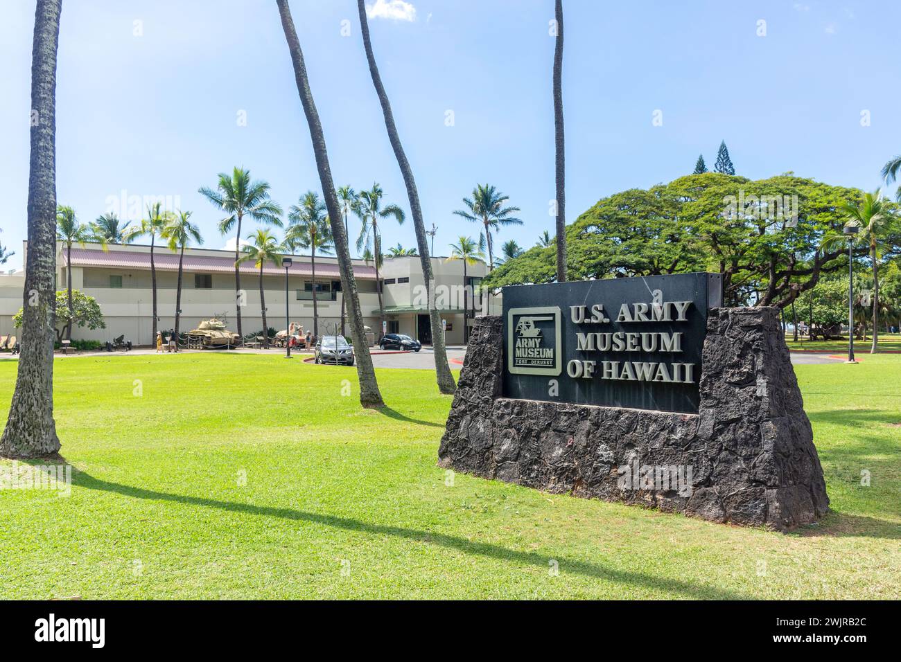 U.S. Army Museum of Hawaii, Kālia Road, Waikiki, Honolulu, Oahu, Hawaii, Stati Uniti d'America Foto Stock