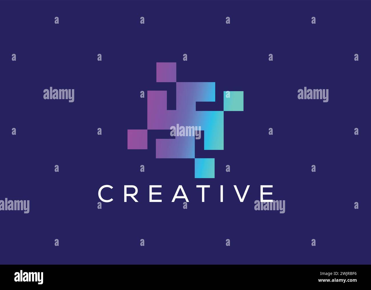 Modello vettoriale di design Swastika con pixel astratti minimalista e moderno Illustrazione Vettoriale