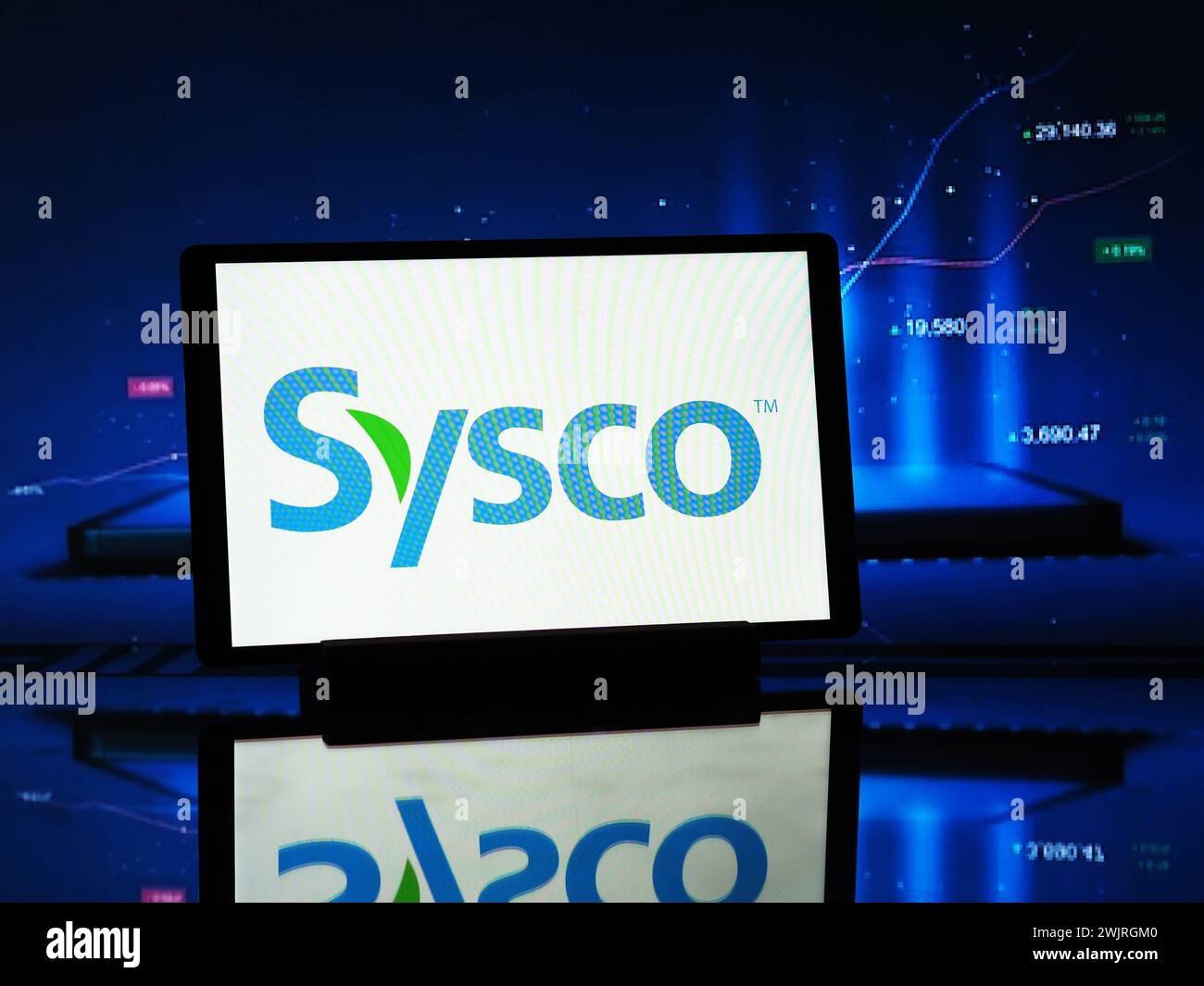 Germania. 17 febbraio 2024. In questa immagine, un logo Sysco Corporation visualizzato su un tablet. Credito: SOPA Images Limited/Alamy Live News Foto Stock