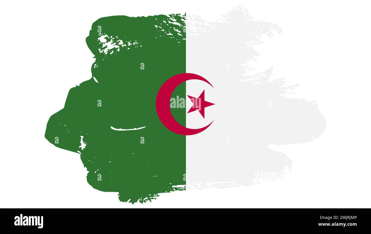arte illustrazione design concept simbolo bandiera bandiera nazione di algeria Illustrazione Vettoriale