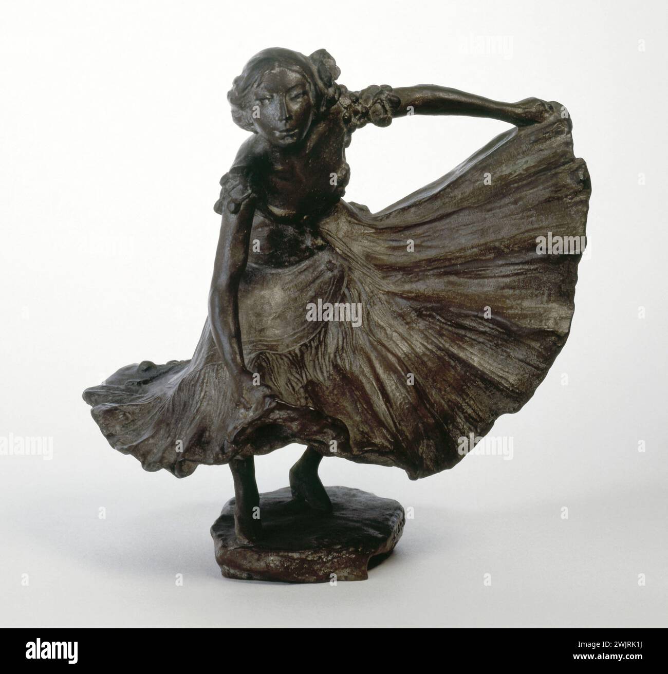 Francesco Rupert Carabin (1862-1932). Statuetta ballerina "la Belle Otéro" in bronzo. Museo delle Belle Arti della città di Parigi, Petit Palais. 26309-1 Beautiful Time, bronzo, cantante francese, ballerina spagnola, mezza mondaina, mezza mondaina, metà, donna, statuetta, girati Foto Stock