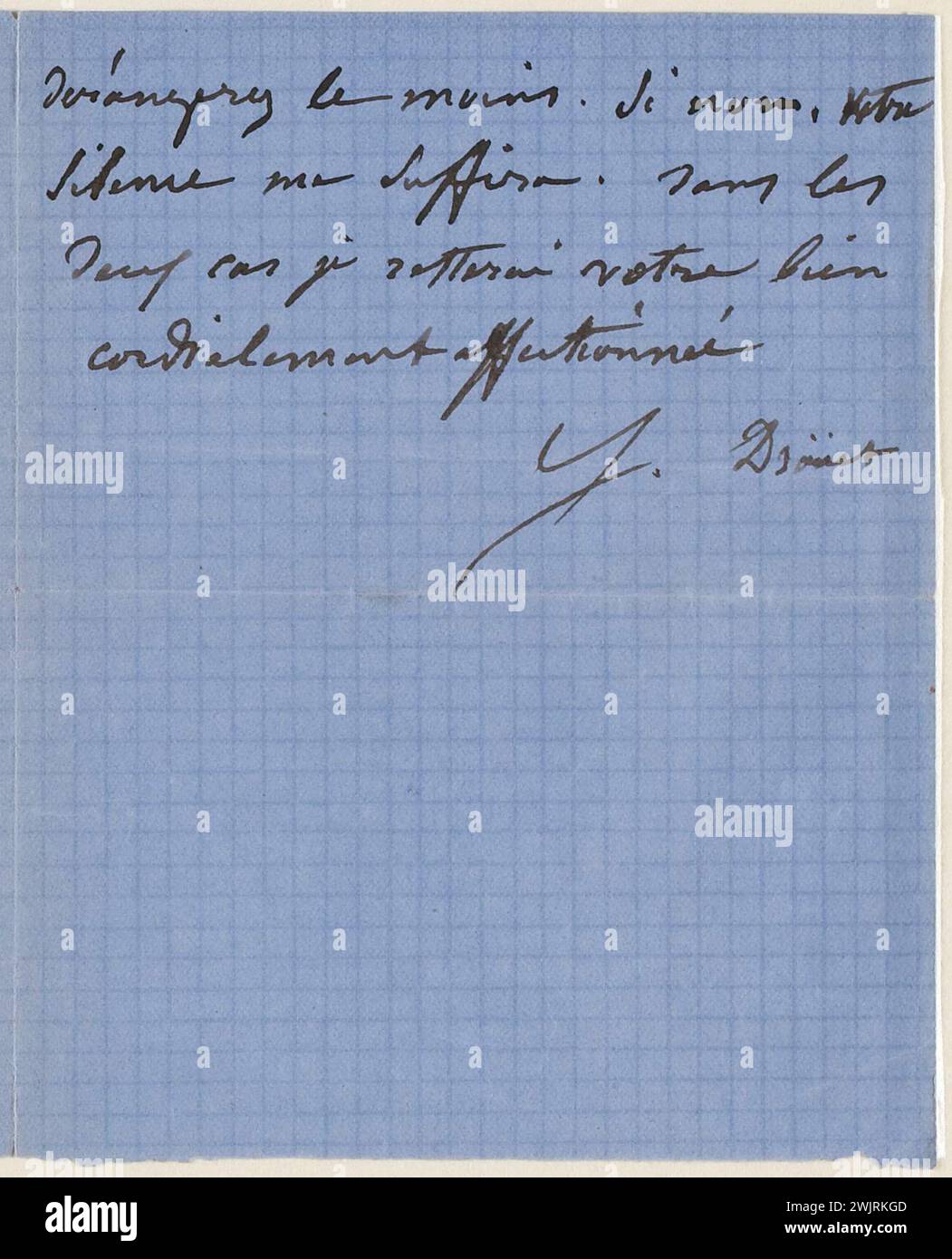 Juliette Drouet a Berru; settembre 1873; Victor Hugo House - Paris Autograph Letter Foto Stock