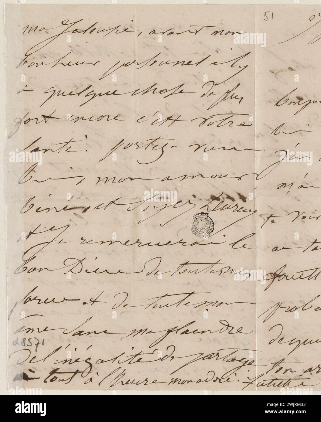 Juliette Drouet a Victor Hugo; giugno 27 [1851]; Victor Hugo House - Paris Autograph letter Foto Stock