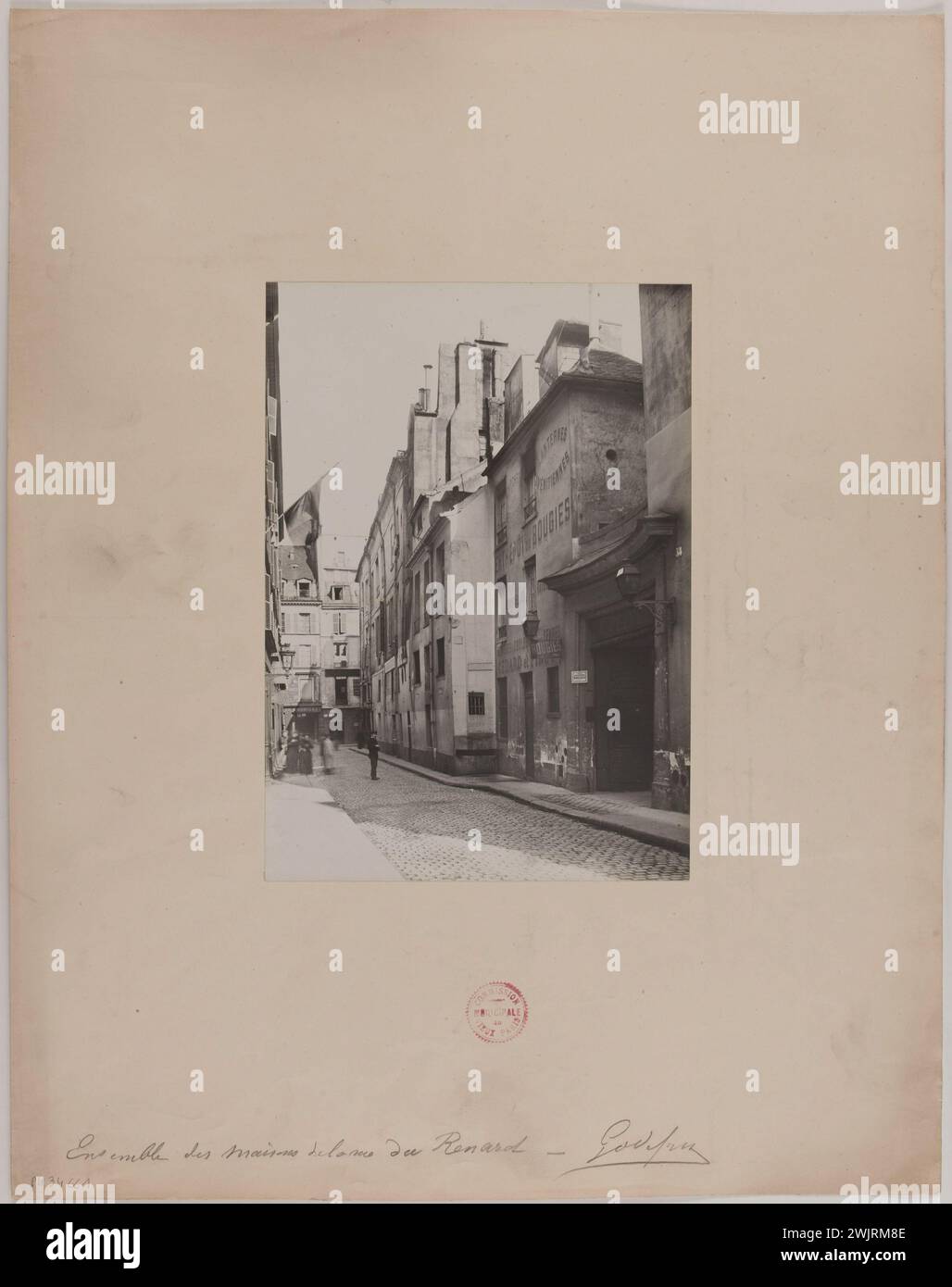 Godefroy, Henri Emile Cimarosa. Serie di case in rue du Renard. "Facciate della casa viste dalla strada, 4° arrondissement, Parigi". Estrazione gelatina-bromuro d'argento. poll. Parigi, museo Carnavalet. 123819-24 Foto Stock