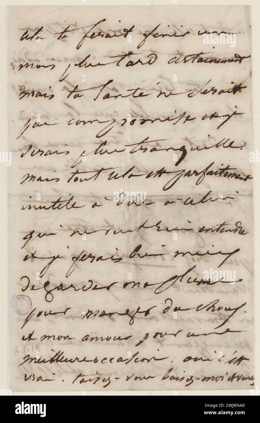 Juliette Drouet a Victor Hugo; gennaio 26 mercoledì pomeriggio alle 01:00 [1848]; casa Victor Hugo - lettera autografa di Parigi Foto Stock