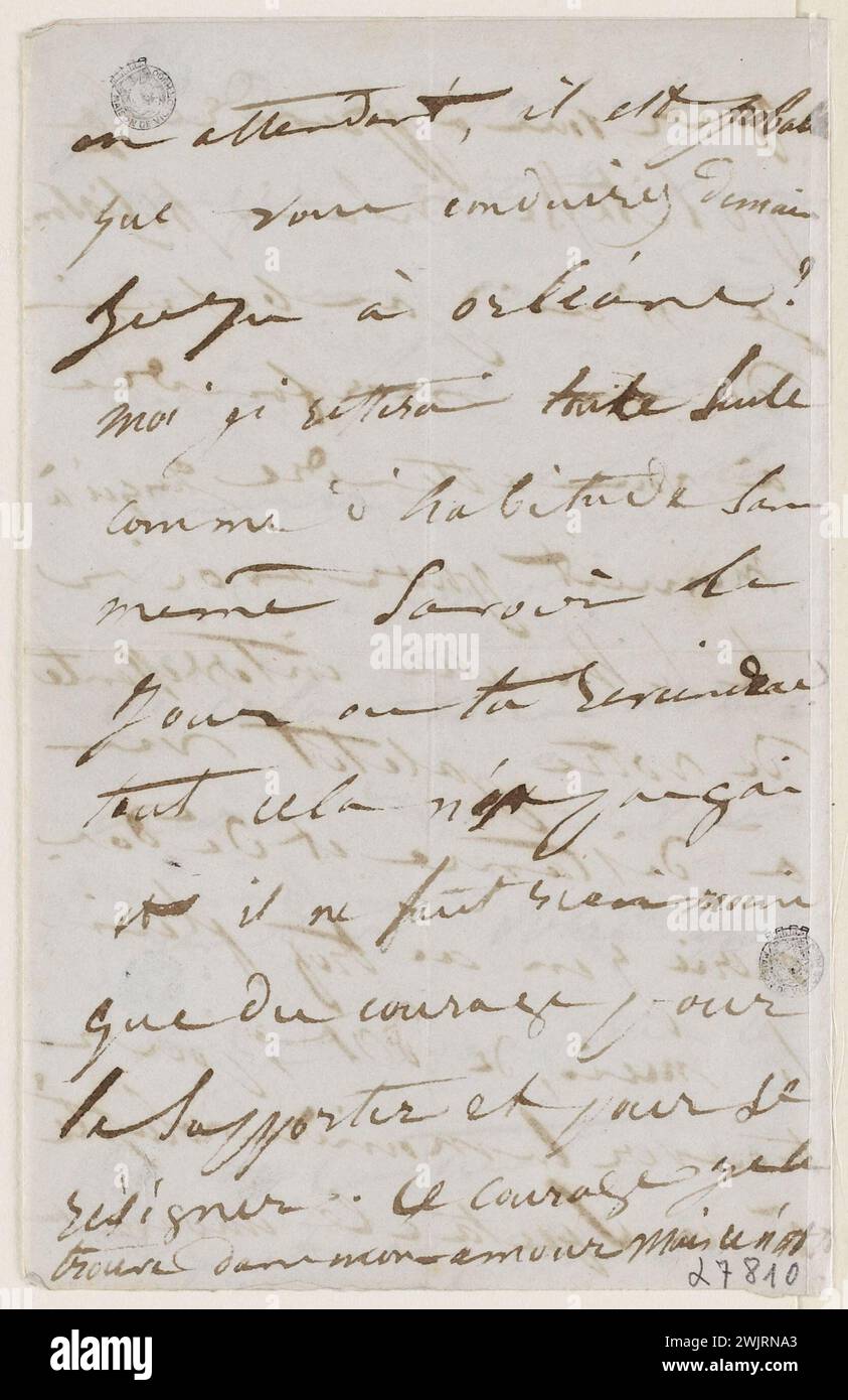 Juliette Drouet a Victor Hugo; 3 novembre martedì mattina 9:00 [1846]; casa Victor Hugo - lettera autografa di Parigi Foto Stock
