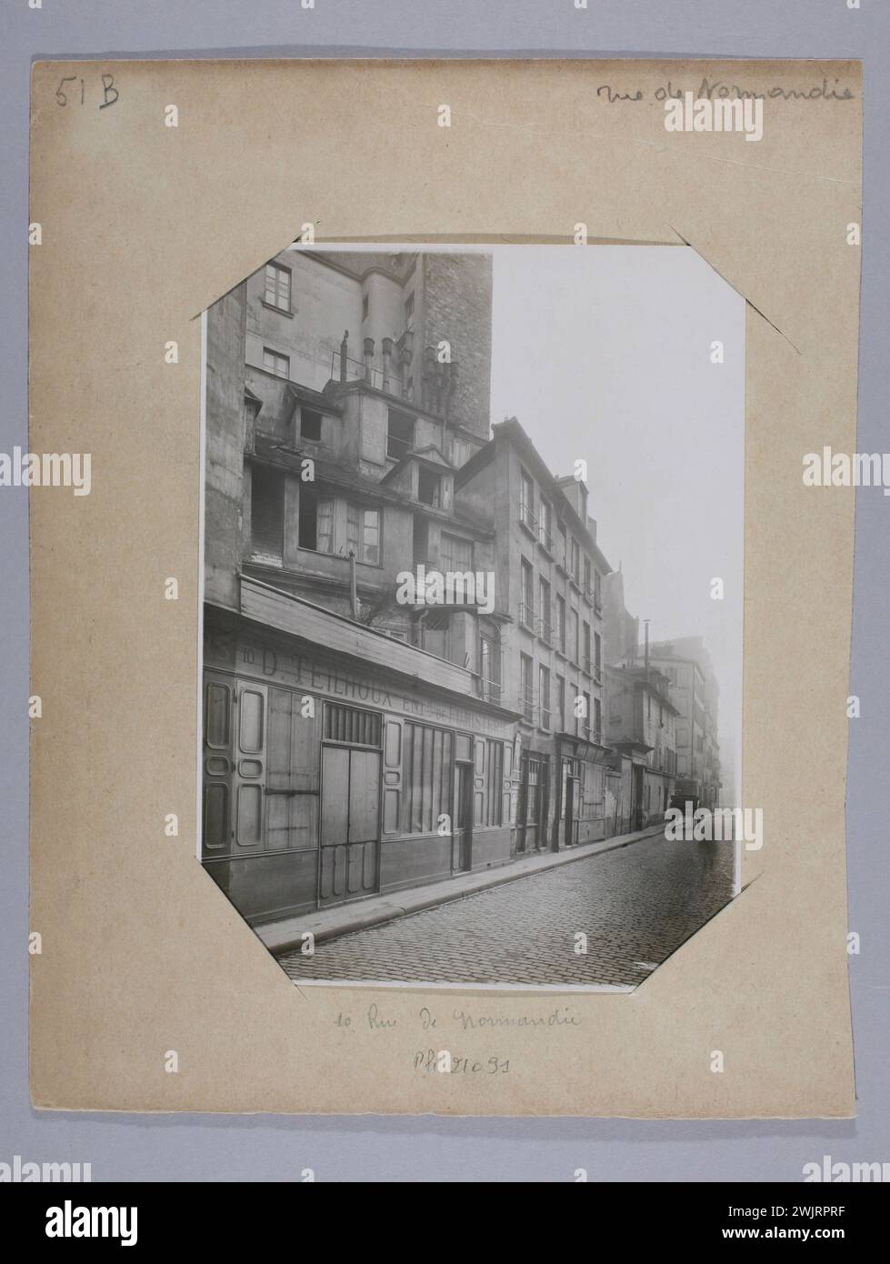 Lansiaux, Charles Joseph Antoine (n.1855-03-09-D.1939-04-06), 10, rue de Normandie, 3rd Arrondissement, Parigi, 1917. gelatino-bromuro diretto. Museo Carnavalet, storia di Parigi. 10, rue de Normandie, 3° arrondissement, Parigi. 10, rue de Normandie 5-1-17 3rd Foto Stock