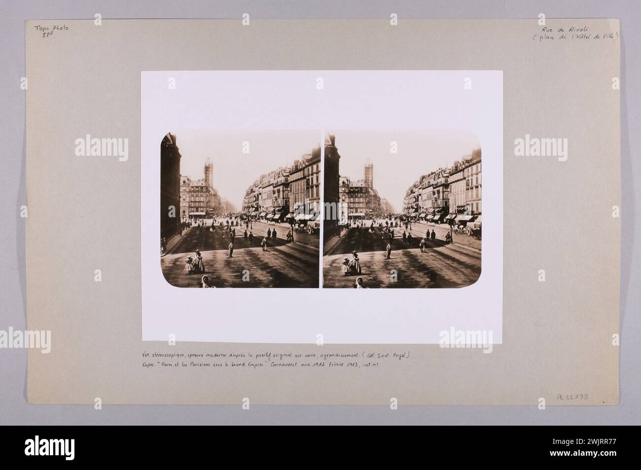 Anonimo, controtipo-rue de Rivoli, Place de l'Hotel-de-Ville, 4° arrondissement, Parigi. (Titolo fittizio). Estrazione gelatina-bromuro d'argento. Museo Carnavalet, storia di Parigi. Foto Stock