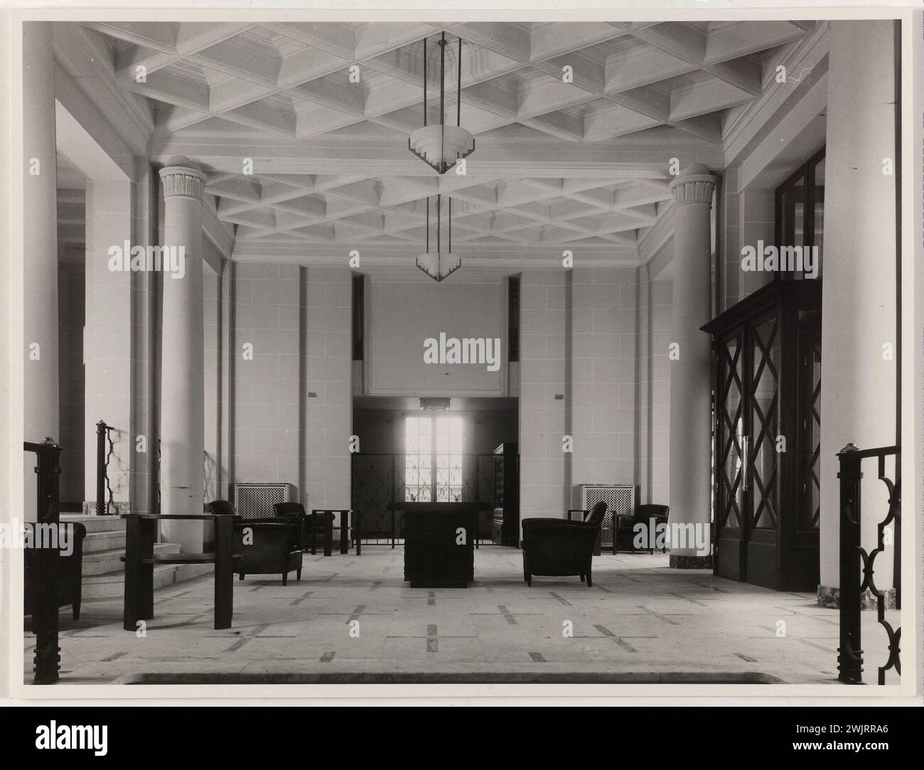 International House dedicata ai residenti della Cité Internationale Universitaire de Paris (14° arr.). La sala d'ingresso della Fondazione Monaco. Fotografia di Edouard o Eugène Fiorillo. Estrazione gelatino-argento-bromuro. Parigi, museo Carnavalet. 144187-19 Foto Stock