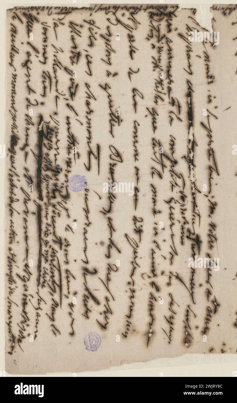 Juliette Drouet, draft; SD (1848); Victor Hugo House - Paris draft Foto Stock
