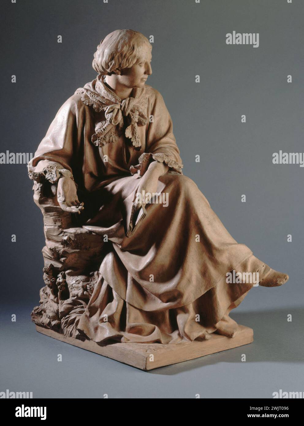 Aimé Millet. Modello della statua eretta con il Châtre in onore di George Sand (veduta di tre quarti di dritto). Parigi, Museo della vita romantica. 34871-3 commemorativo, scrittore, francese, modello, monumento Foto Stock