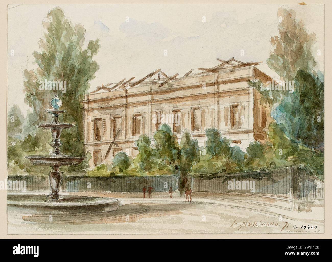 Normand, Alfred Nicolas (N.1822-06-01-D.1909-03-09), Place Saint-Georges. (Titolo fedele), 1871. Museo Carnavalet, Histoire de Paris. Foto Stock