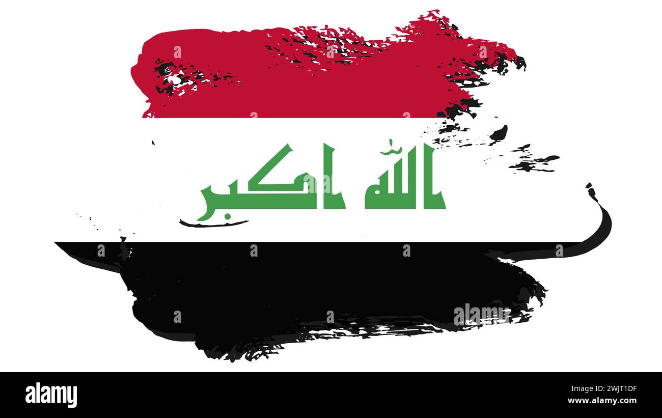 Art Illustration design simbolo bandiera nazione paese dell'Iraq Illustrazione Vettoriale