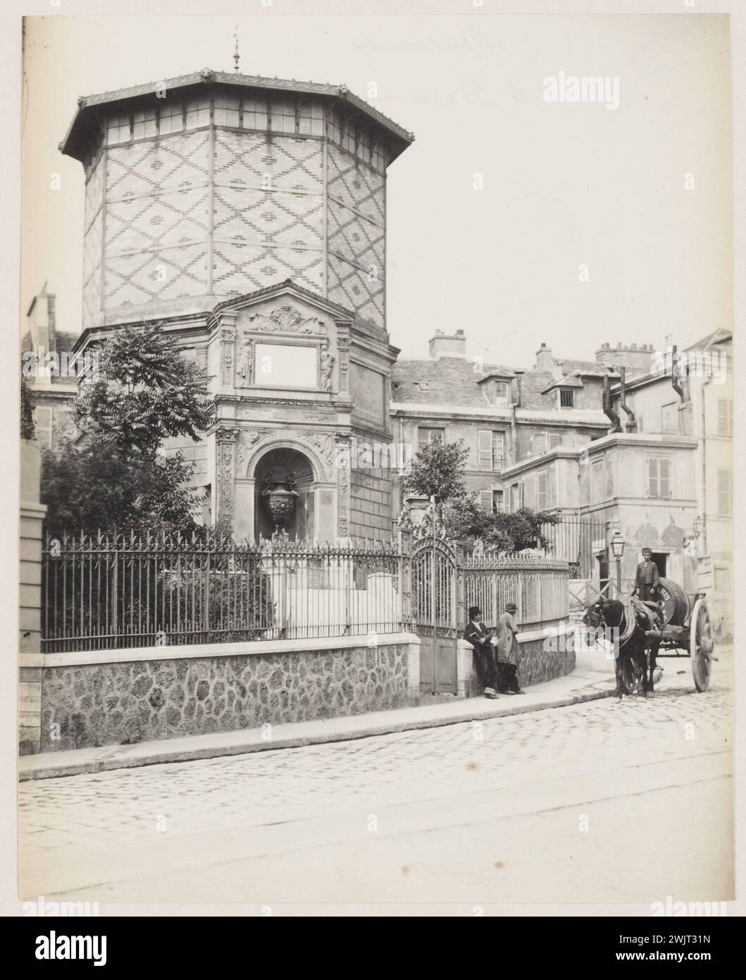 Blancard, Hippolyte (1843 - D.1924), il serbatoio di Montmartre, 18° arrondissement, Parigi (titolo fittizio), 1890. Estrazione Platinum. Museo Carnavalet, storia di Parigi. Foto Stock