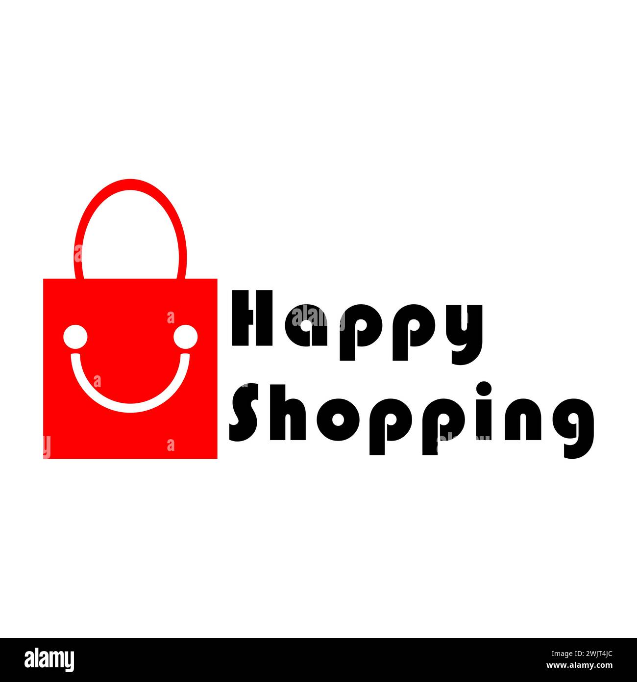 icona della shopping bag. logo simbolo della shopping bag. Illustrazione vettoriale della borsa per la spesa in carta sorridente Illustrazione Vettoriale
