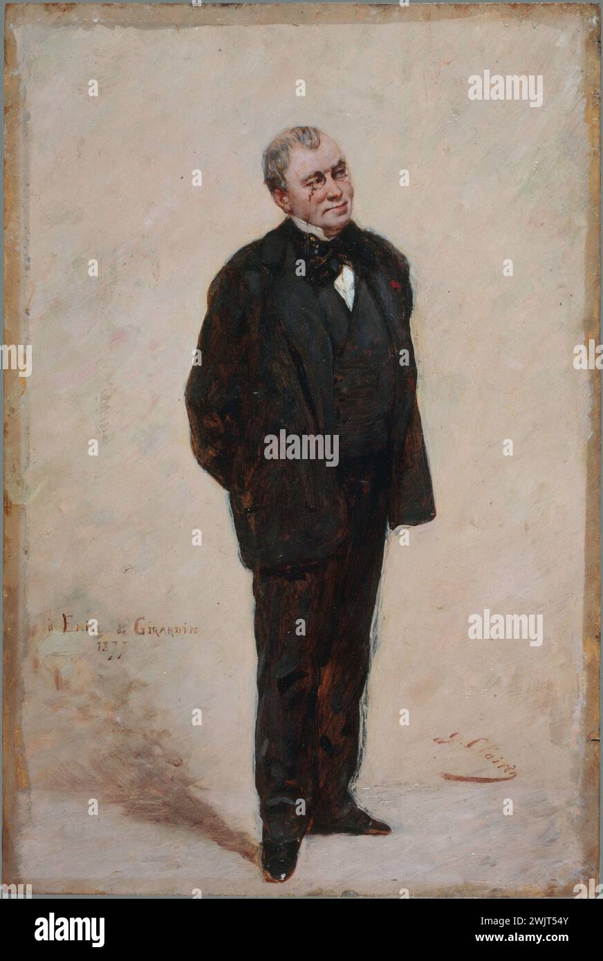 Georges Clairin (1843-1919). "Emile de Girardin (1806-1881), pubblicista e politico francese, 1877". Olio su legno. Parigi, museo Carnavalet. 35216-15 politico francese, olio di legno, giornalista, pubblicista francese, ritratto Foto Stock