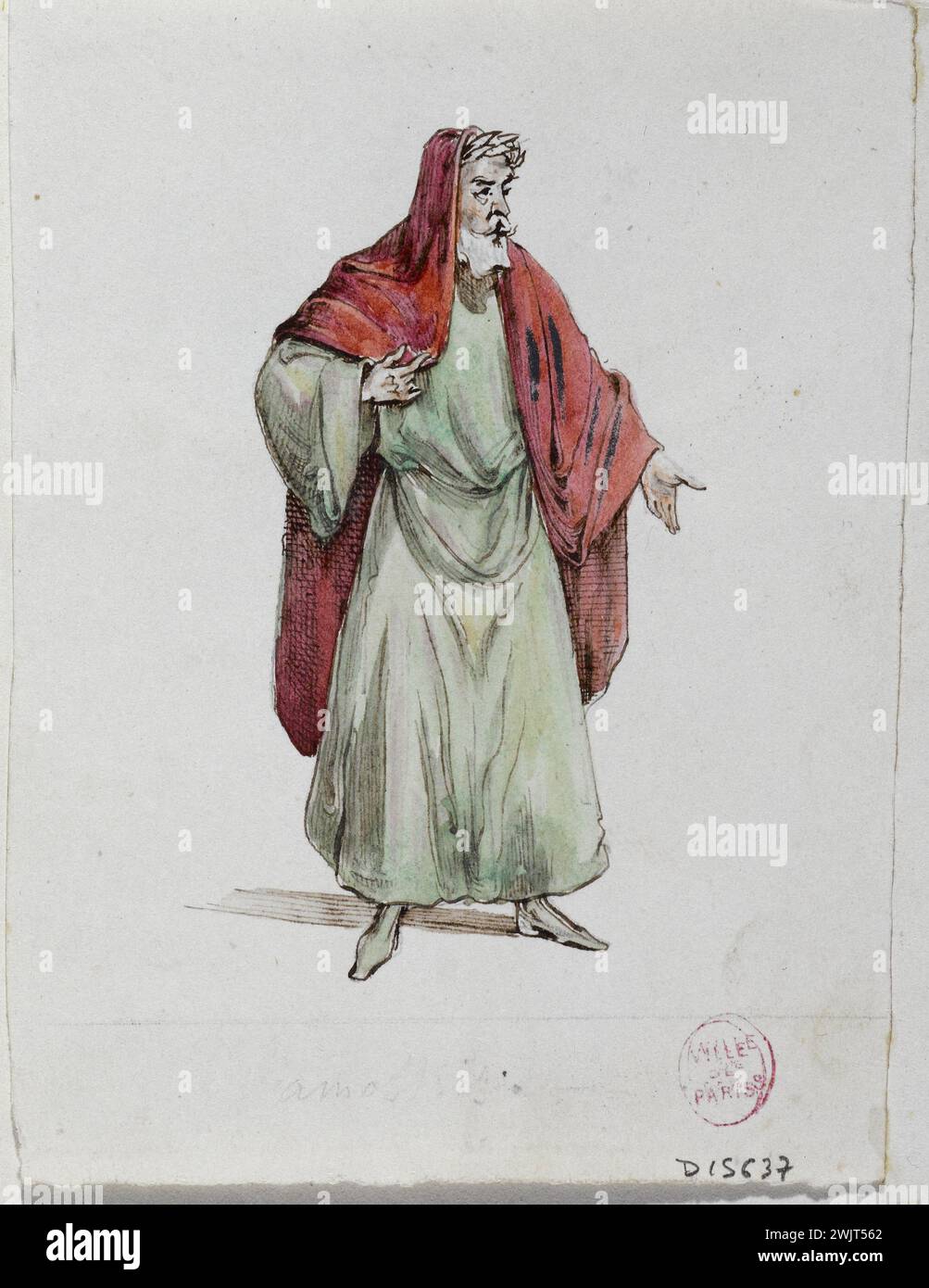 Anonimo Baptiste Aimé (Nicolas Anselme, dit) 1761 - 1835, nel ruolo di Dostris in Ophis, tragedi de Lemercier, 1798 grazie Foto Stock