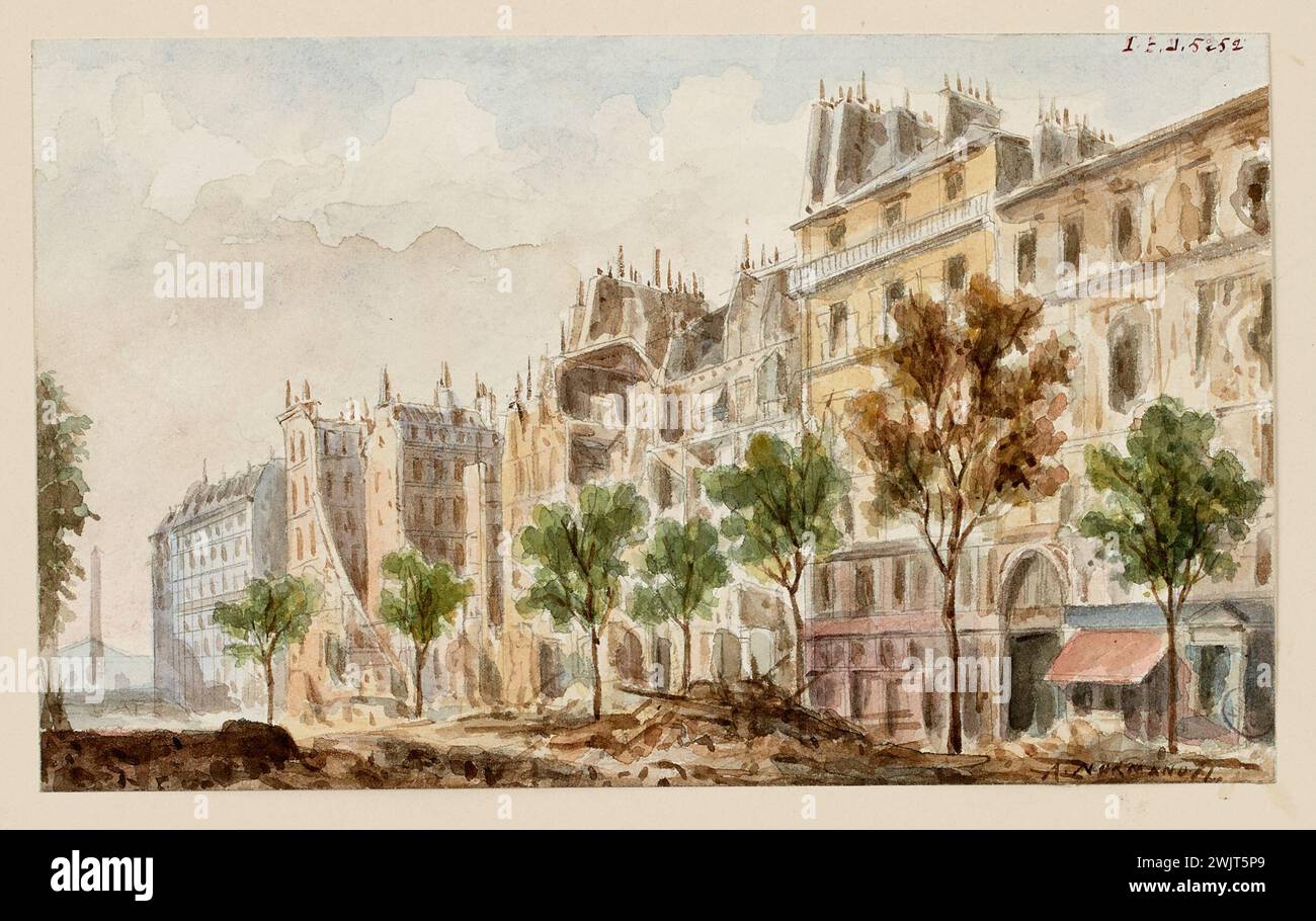 Normand, Alfred Nicolas (N.1822-06-01-D.1909-03-09), rue Royale nel 1871. (Titolo manichino), 1871. Museo Carnavalet, Histoire de Paris. Foto Stock