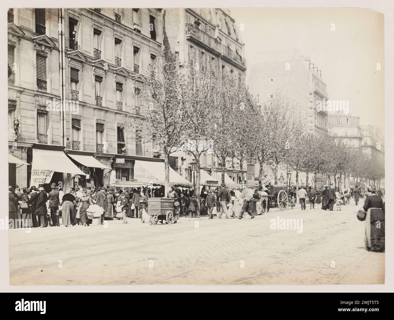 Blancard, Hippolyte (1843 - D.1924), Boulevard Ornano, 18° arrondissement, Parigi (titolo fittizio), 1890. Stampa Platinum. Museo Carnavalet, storia di Parigi. Foto Stock