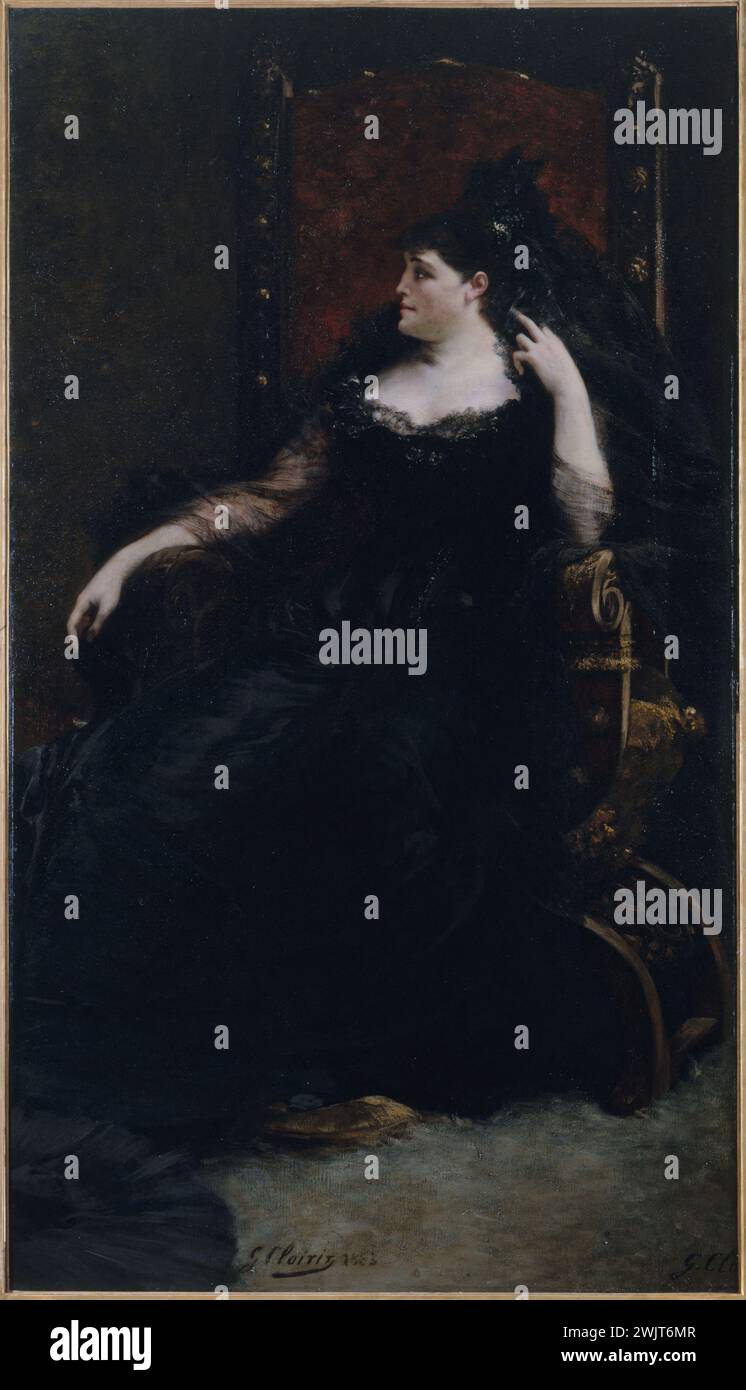 Georges Clairin (1843-1919). Marie-Gabrielle Krauss (1842-1906), cantante (nel ruolo di donna Anna del Don Giovanni di Mozart?), 1883. Olio su tela. Parigi, museo Carnavalet. 35216-9 Cantator, cantante lirico francese, opera, origine austriaca, ruolo, olio su tela Foto Stock