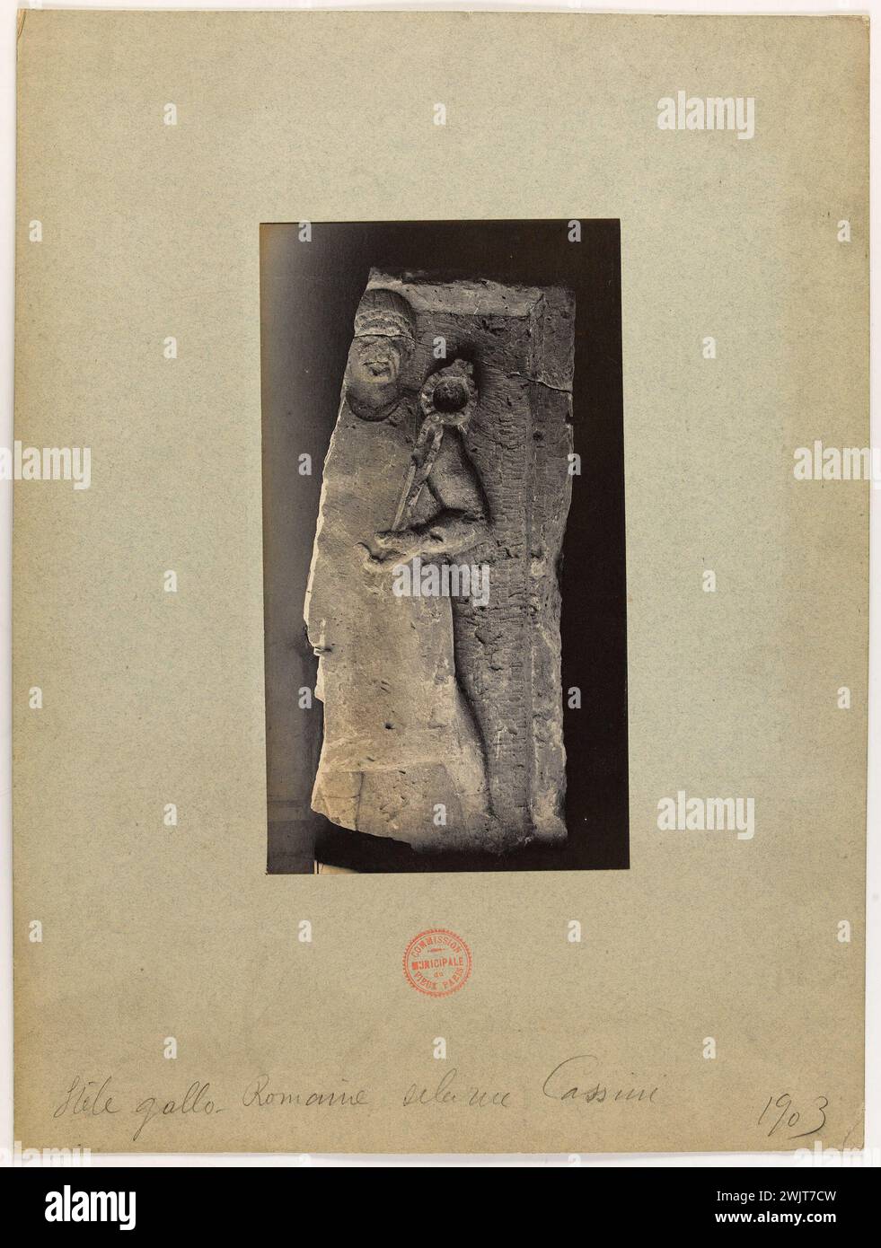 Berthaud. Stele gallo-romana di rue Cassini 1903. "Stele gallo-romana di rue Cassini, XIV arrondissement, Parigi". nel 1903-1903. Parigi, museo Carnavalet. 144164-15 Foto Stock